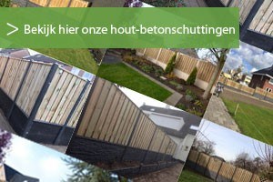 Voorbeelden van hout beton schutting inclusief plaatsen